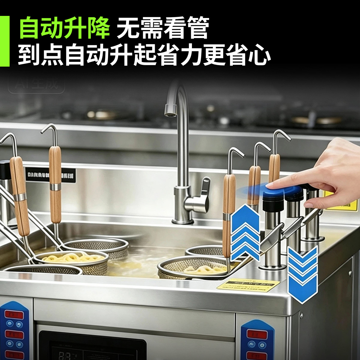 电磁自动升降煮面炉
